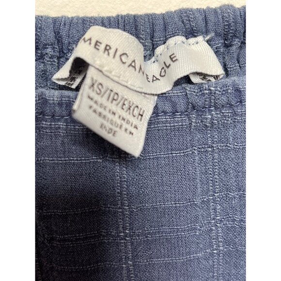 American Eagle Blue Chambray Puff Sleeve Square Neck Dress XS - Picture 9 of 12